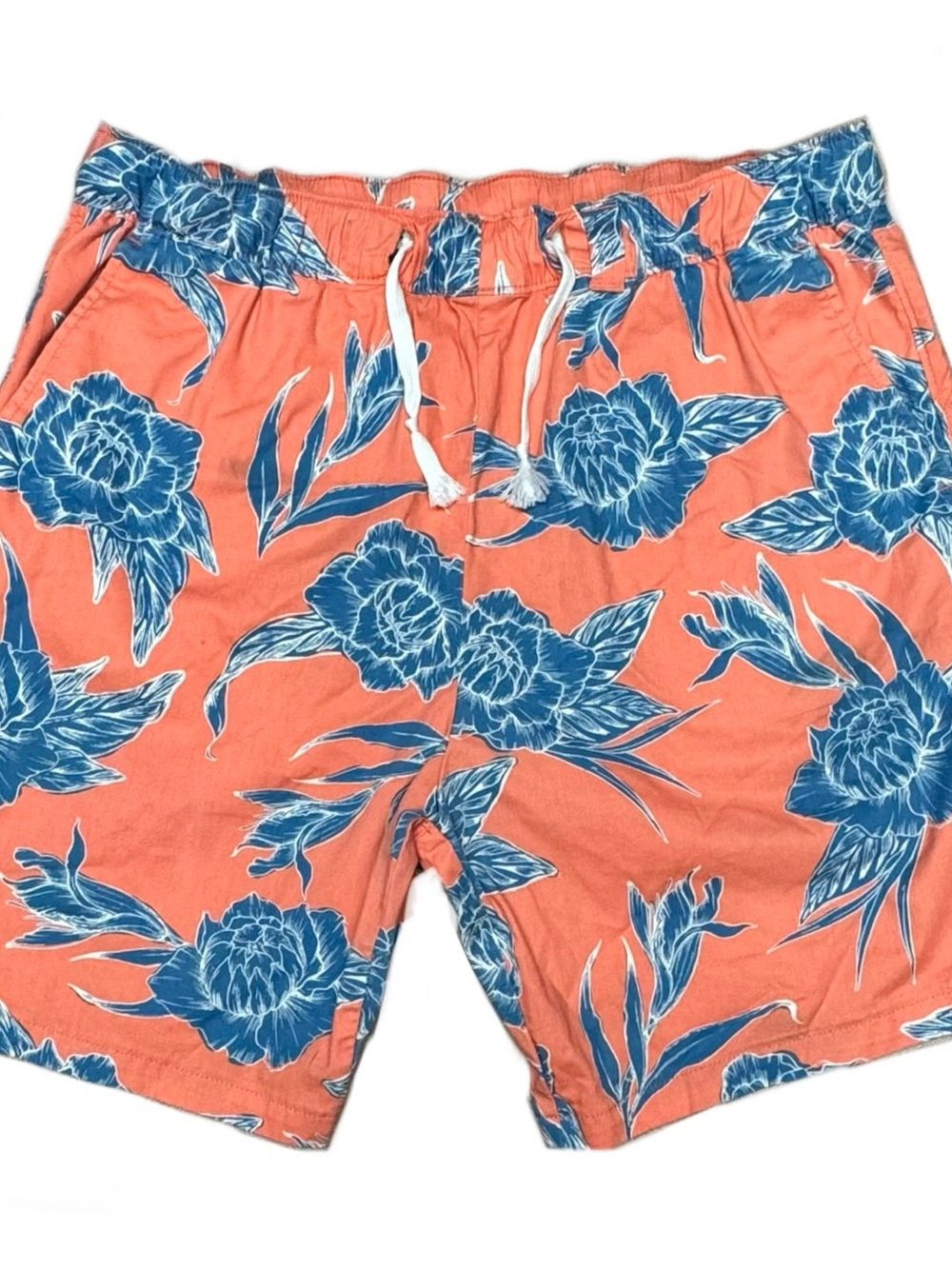 Levi's Coral Swim Surf Beach Trunks Shorts with Blue Floral Tropical no belt